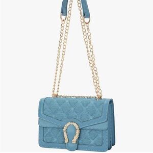Blue Quilted Crossbody bag
